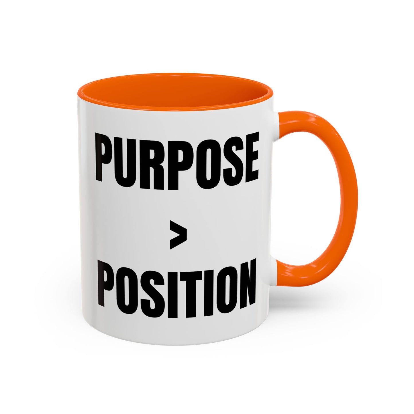 Purpose Over Position Accent Coffee Mug – Motivational Office Gift