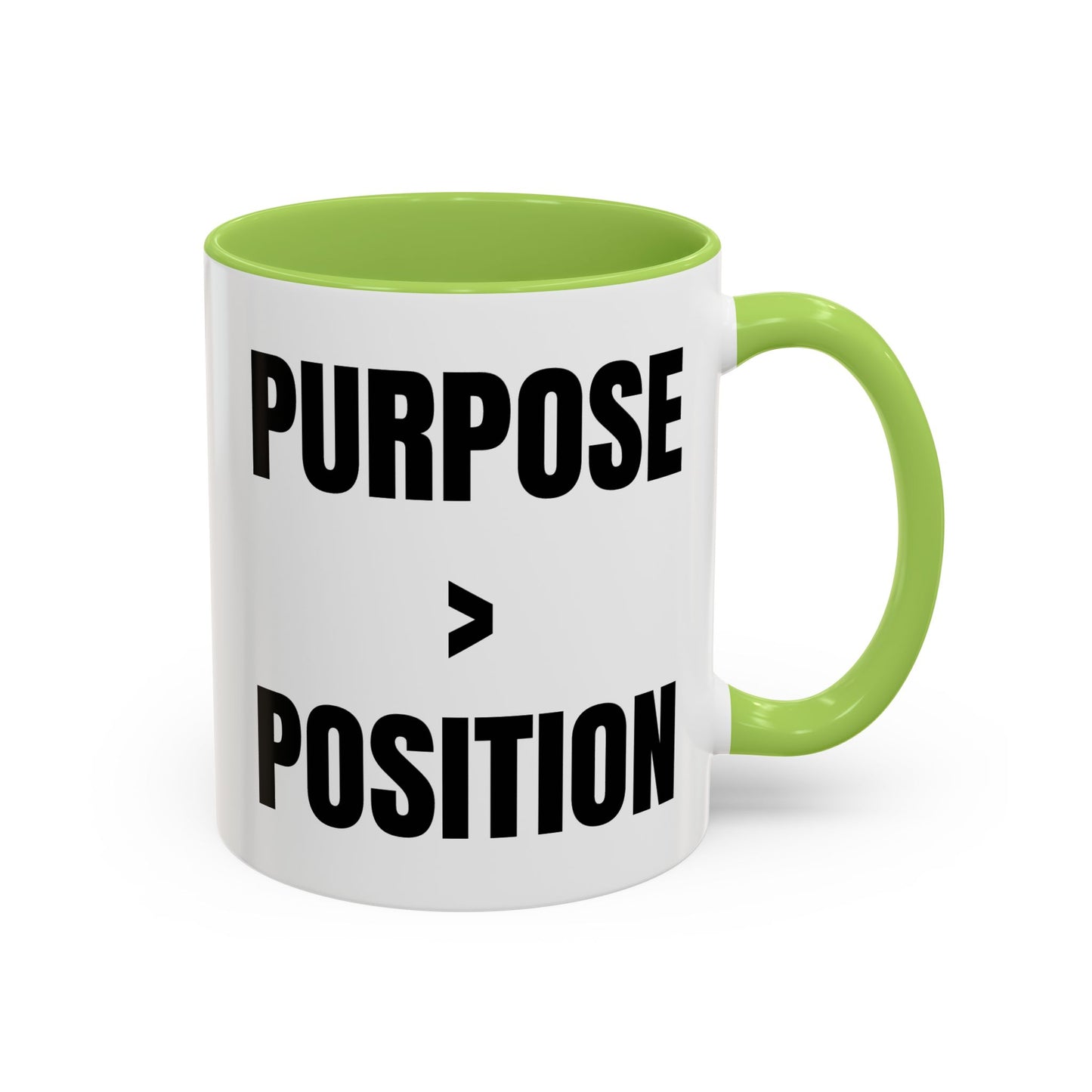 Purpose Over Position Accent Coffee Mug – Motivational Office Gift