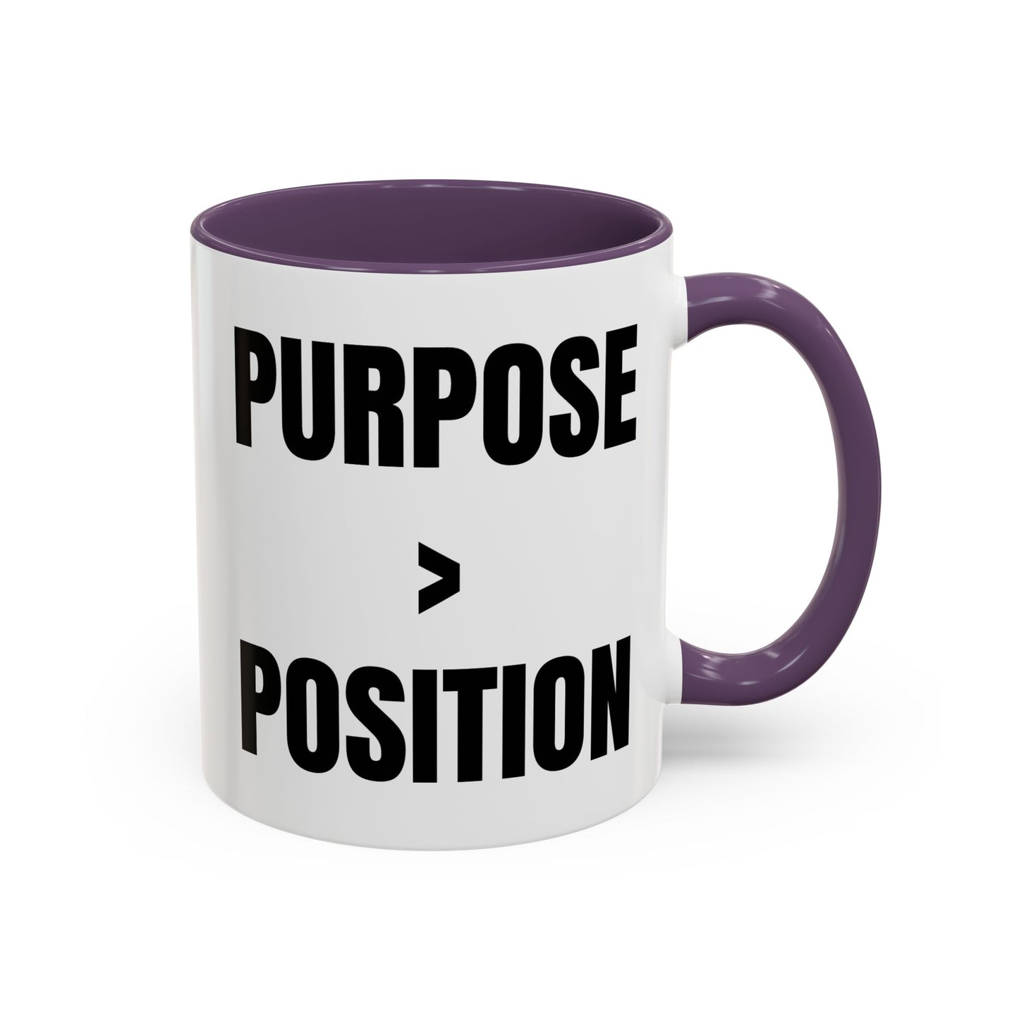 Purpose Over Position Accent Coffee Mug – Motivational Office Gift