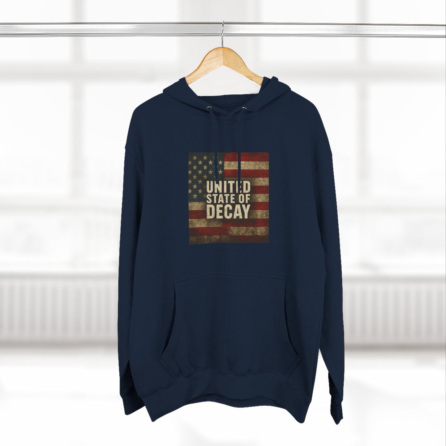 UNITED STATE OF DECAY, Cozy Sweatshirt, Perfect Gift for Veterans, Patriotic Apparel, Unisex Hoodie