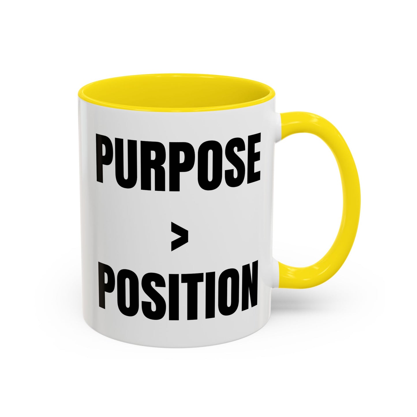 Purpose Over Position Accent Coffee Mug – Motivational Office Gift