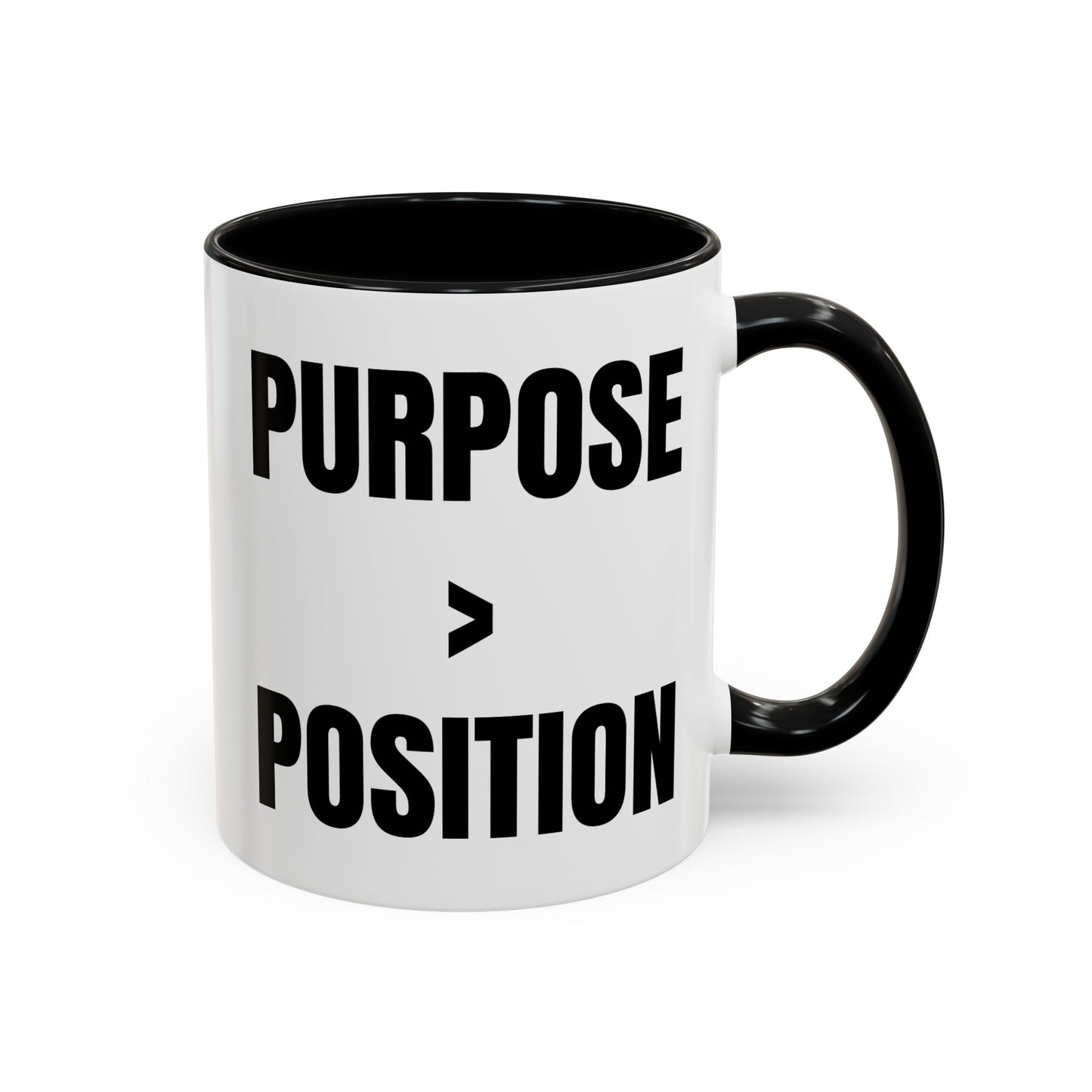 Purpose Over Position Accent Coffee Mug – Motivational Office Gift