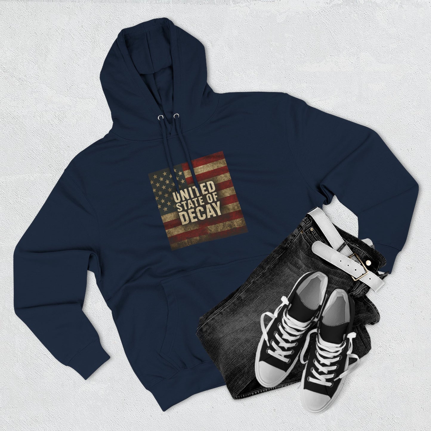UNITED STATE OF DECAY, Cozy Sweatshirt, Perfect Gift for Veterans, Patriotic Apparel, Unisex Hoodie